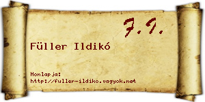 Füller Ildikó névjegykártya